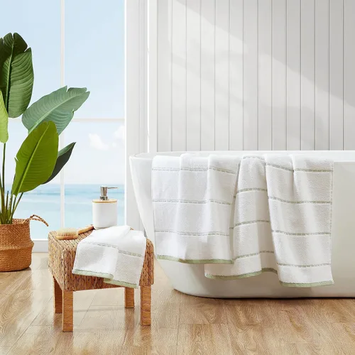 Miniatura 6 de Tommy Bahama - Toallas de baño, suaves y altamente absorbentes, esenciales para el baño, certificado Oeko-Tex (Ridley azul sólido, 3 piezas)