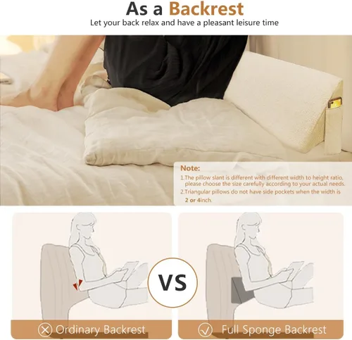Miniatura 6 de Almohada de cuña de cama para cabecero, almohada de cuña de colchón para cama individual/XL, relleno de espacio de cama, cierra el espacio