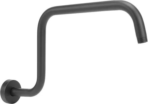 NearMoon Brazo de extensión de ducha en forma de S con brida, tubo extensor de cabezal de ducha de tiro alto, extensión horizontal, conexión Negro