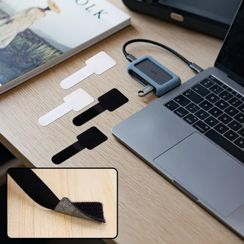 Miniatura 4 de 40 bridas de gancho y bucle para debajo del escritorio, organizador de cables de escritorio, clips adhesivos para cables, organizadores de cables