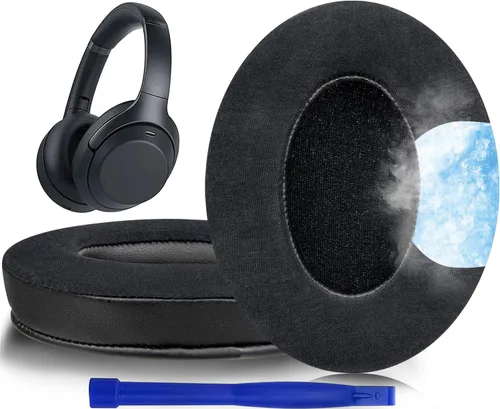 SOULWIT Almohadillas de repuesto de gel refrigerante para auriculares Sony WH-1000XM3 (WH1000XM3), almohadillas con espuma de aislamiento de ruido