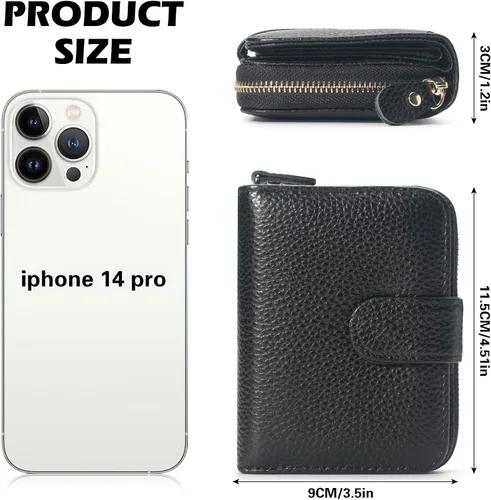 Miniatura 4 de ERDOGLY Estuche organizador de tarjetas de crédito RFID, Negro -, Minimalista