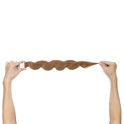 Miniatura 8 de Hairro Extensiones de cabello humano ondulado con cinta adhesiva de 14 pulgadas, color castaño rubio, corto, 1.41 onzas, 20 unidades, extensiones