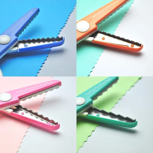 Miniatura 3 de CANARY Tijeras de manualidades para niños de 4 a 8 años, hoja de borde decorativo extra segura [ZIG-ZAG], tijeras de papel para niños de preescolar