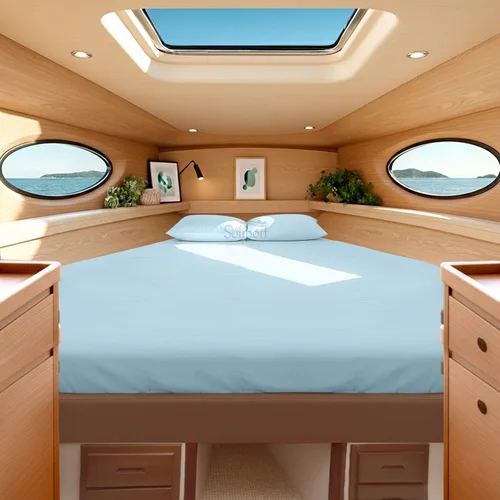 Miniatura 12 de Universal V Berth - Juego de sábanas de 4 piezas para barco, 100% algodón egipcio, la mejor ropa de cama de barco V, se adapta a colchones de hasta