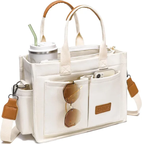 Miniatura 22 de Bolso de lona para mujer, bolsos cruzados para mujer, bolsos de trabajo para computadora portátil, bolso grande de mano para enfermera o profesora