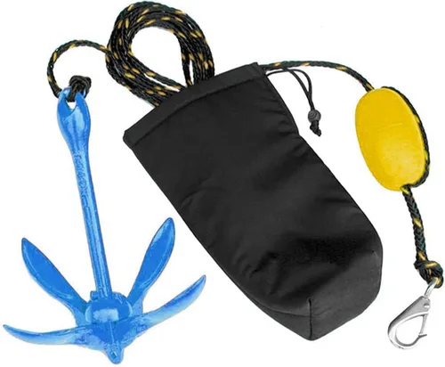 XIALUO Kits de anclaje para kayak marino, accesorios de anclaje plegable de 3.5 libras con cuerda de 30 pies para kayaks de pesca, canoa, moto 3.5lb