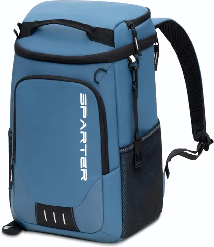 SPARTER - Mochila enfriadora aislada a prueba de fugas para 33/49 latas, bolsa térmica con 2 compartimentos aislados, mochila de playa, viaje, Azul