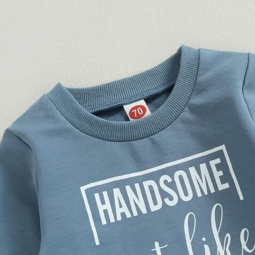 Miniatura 4 de Conjunto de ropa para bebé recién nacido, sudadera de manga larga y pantalones para niños pequeños, para otoño e invierno, 2 piezas
