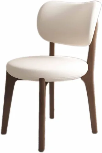 Miniatura 43 de Juego de 2 sillas de comedor tapizadas de cuero suave, sillas de comedor de madera maciza, con asiento acolchado y patas de madera para cocina, sala