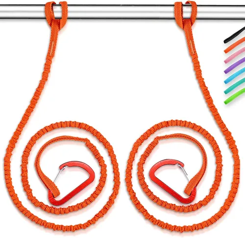 Miniatura 10 de OCEANBROAD Correa de remo de kayak estirable con cuerda de lanyard para SUP, kayak, botes, canoa, caña de pescar, 4-7 pies Azul