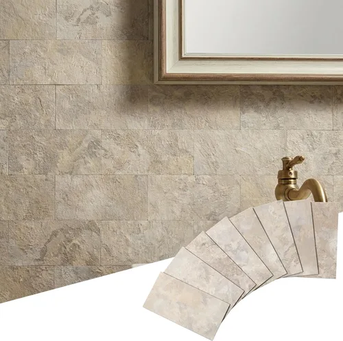 Miniatura 41 de Yipscazo Loseta en muro de compuesto de cloruro de polivinilo 3D de 3 x 6 pulgadas para desprender y pegar, para cocina, baño, lavandería, chimenea