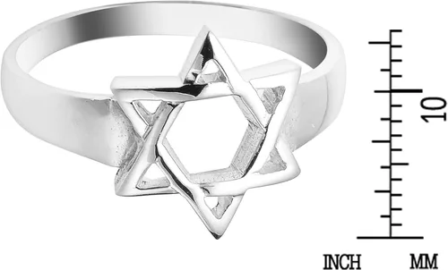 Miniatura 4 de AeraVida Simple Star of David - Anillo de plata de ley 925