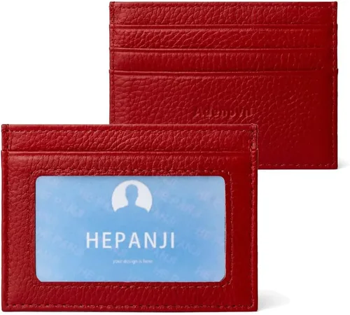 Miniatura 9 de Cartera de tarjeta de crédito de cuero genuino, billetera minimalista, inserciones de billetera delgada, 003, Estuche para tarjetas de crédito