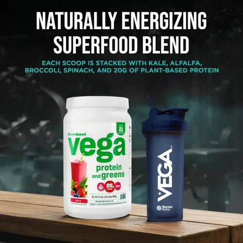 Miniatura 10 de Vega Proteínas y verduras, baya, proteína a base de plantas Polvo de proteínas más vegetales - Polvo de proteína, ceto-amigable, vegetariano, sin