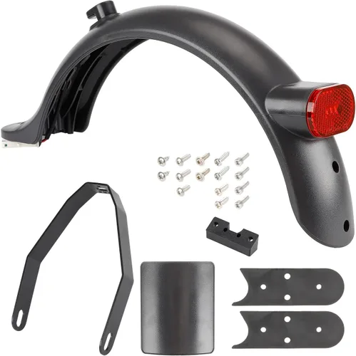 Guardabarros trasero de scooter eléctrico para Xiaomi M365 1S/PRO/PRO2 Scooter eléctrico con gancho, luz trasera, placas en blanco