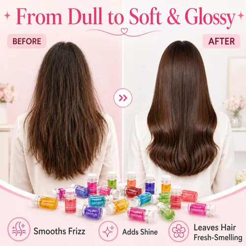 Miniatura 4 de Aceite de perfume para el cabello para mujeres, 40 botellas portátiles de aceite para el cabello con 10 aromas, juego de regalo de fragancia