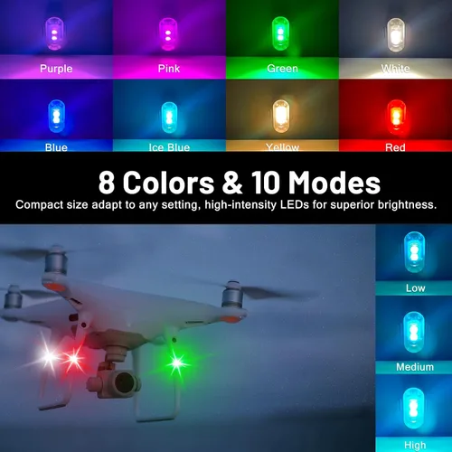 Miniatura 4 de XINGWU - 4 luces estroboscópicas LED inalámbricas con control remoto, 8 colores, carga USB, impermeables, luces de emergencia, luz para roca
