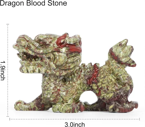 Miniatura 3 de SMQ Estatua de calavera de cabeza de dragón de cristal de 2 pulgadas, tallada a mano, piedra de sangre de África, piedras preciosas realistas