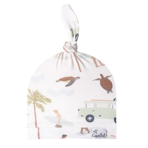 Miniatura 9 de Copper Pearl Gorro de bebé con nudo superior elástico suave Millie