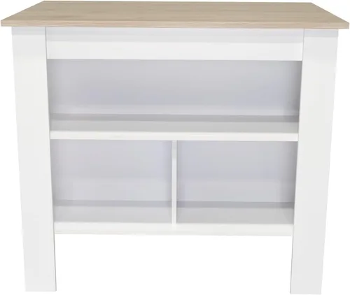 Miniatura 12 de Tuhome Furniture Cala - Islas de cocina de madera de ingeniería moderna con mesa grande y 3 estantes de almacenamiento, fácil montaje, en acabado