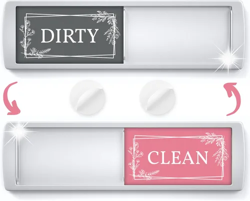 Miniatura 10 de ASSURED SIGNS Imán para lavavajillas Clean Dirty Sign 7 x 2 pulgadas, construcción premium Eliminate Kitchen Confusion, Strong Magnetic Hold