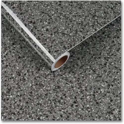CRE8TIVE Papel adhesivo de granito negro claro para encimeras, impermeable, 24 x 118 pulgadas de ancho, papel tapiz de mármol para despegar y pegar,