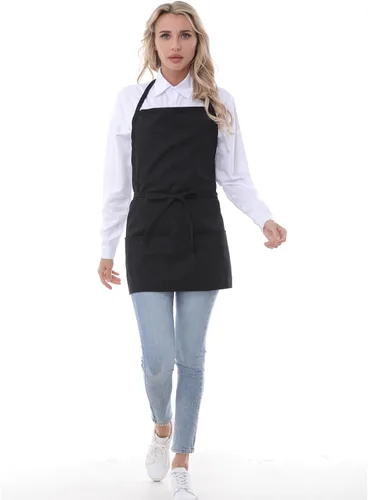 Miniatura 2 de Delantales para mujer con bolsillos, delantal de chef para hombres, delantales para cocinar, delantales para camareros