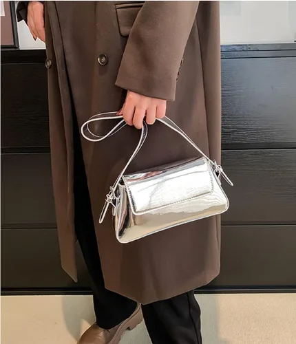 Miniatura 3 de Bolso de noche para mujer, Y2k, plateado, bolso hobo, bolso de mano, bolso de mano, bolso de mano, bolso de fiesta, bolso de mano, bolsos cruzados