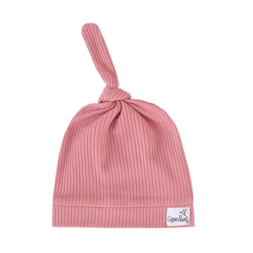 Miniatura 25 de Copper Pearl Gorro de bebé con nudo superior elástico suave Dolce