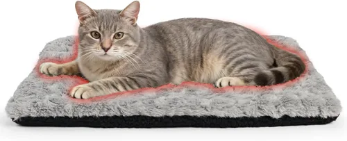 NAMOTEK Cama para gatos autocalentable para interiores y exteriores, súper suave, autocalentable, almohadilla térmica lavable para gatos y perros,