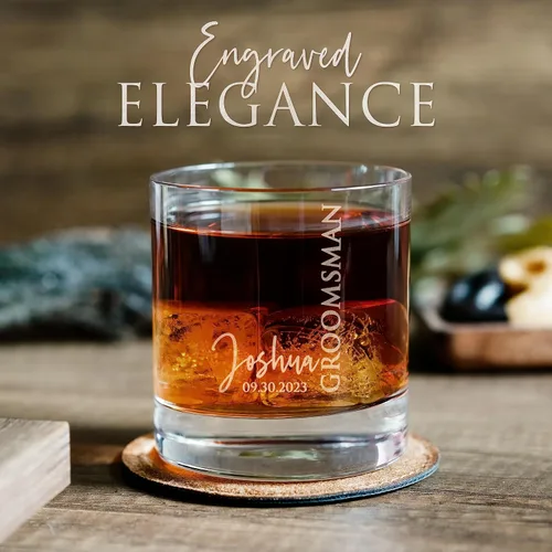 Miniatura 6 de D1 - Vaso de whisky personalizado para padrinos de boda, recuerdos de despedida de soltero personalizados y regalos para el mejor hombre