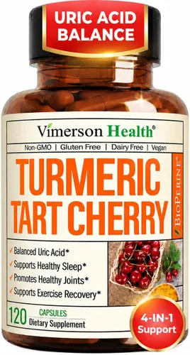 Miniatura 9 de Cápsulas de extracto de cereza ácida y curcumina de cúrcuma, 95 % de curcuminoides antioxidantes, BioPerine de pimienta negra y extracto de apio