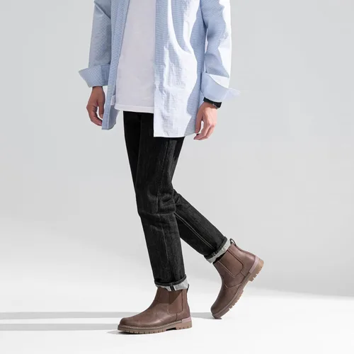 Miniatura 7 de Jousen Botas Chelsea para hombre, botas de tobillo casuales para hombre
