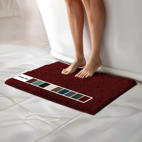Miniatura 44 de Muddy Mat Alfombras de Baño de Chenilla de Microfibra de Secado Rápido Antideslizantes Lavables, Extra Gruesas, Suaves y Altamente Absorbentes Gris