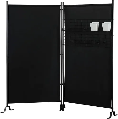 Miniatura 13 de Proman Products - Divisor de sección Galaxy II, divisor de habitación de tela repelente al agua con marco de metal recubierto de polvo negro