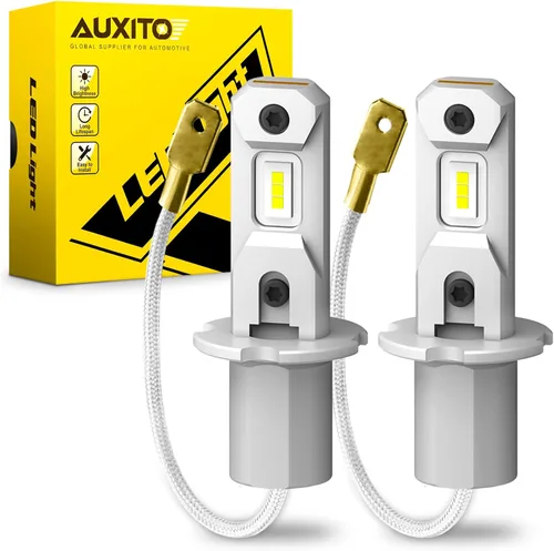 Miniatura 9 de AUXITO Bombillas LED antiniebla H3 3000K amarillas, súper penetración, tamaño 1:1 mini, plug n play, bombilla LED H3ll para lámpara antiniebla, DRL