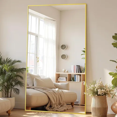 Miniatura 15 de Espejo de pie de longitud completa con soporte, 56 x 14 pulgadas, estilo rectangular, espejo de pie de cuerpo completo para dormitorio, sala