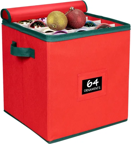 HOLDN’ STORAGE Caja de almacenamiento para adornos navideños Cajas de almacenamiento para decoración navideña que guardan hasta 64 – 3” x 3” adornos