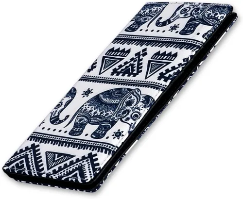 Miniatura 94 de HUA ANGEL Billetera para mujer, ultra delgada y delgada, con bloqueo RFID, tarjetero de crédito, doble embrague, carteras largas, regalo para A-ámbar
