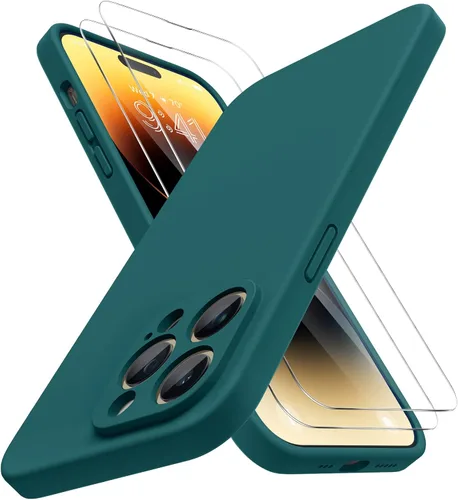 Miniatura 301 de Miracase Funda diseñada para iPhone 13, con protector de pantalla de vidrio templado, forro de microfibra suave antiarañazos, funda de goma