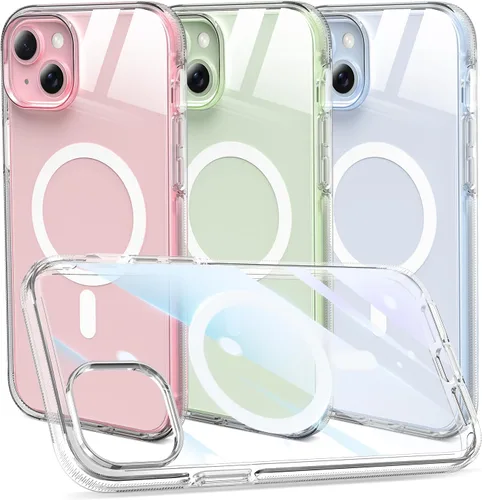 Miniatura 10 de MILPROX Compatible con iPhone 16 Pro Funda – con protector de pantalla – Compatible con MagSafe – Diseño magnético claro transparente – Que no se