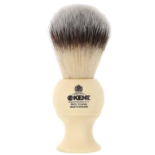 Miniatura 12 de Kent BLK4S - Brocha de afeitar con cerdas sintéticas de texto plateado ultra suaves y mango de resina negra para usar con crema de afeitar o jabón