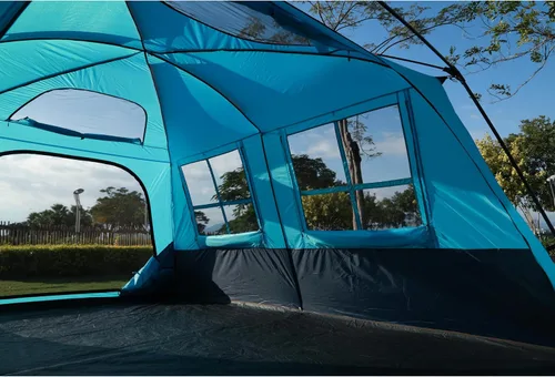 Miniatura 15 de KTT Extra Large Tent 12-14 Person,Family Cabin Tents,2 Rooms,Straight Wall,2 Doors 4 Windows with Mesh,Waterproof,Double Layer,Big Tent for Azul
