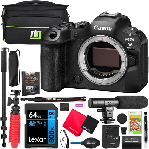 Canon EOS R6 Mark III Cuerpo de Cámara Sin Espejo de Marco Completo con Lente Intercambiable 7084C002 32.5MP | 40 FPS | Video RAW 7K | IBIS de 8.5