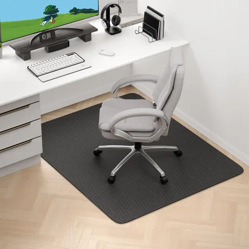 Miniatura 8 de Hsurbtra Tapete para silla de oficina para suelo de madera dura, 35 x 47 pulgadas, tapete antideslizante grande para silla de computadora, protector