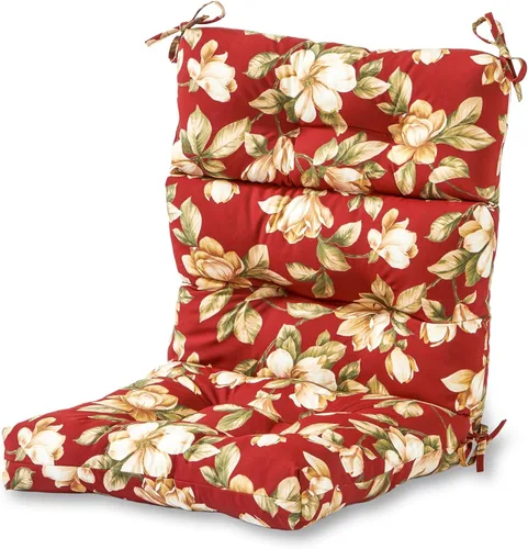 Miniatura 47 de Cojines para silla de respaldo alto para exteriores, diseño de asiento y respaldo con bisagras de una pieza, reversibles con 4 lazos, tela