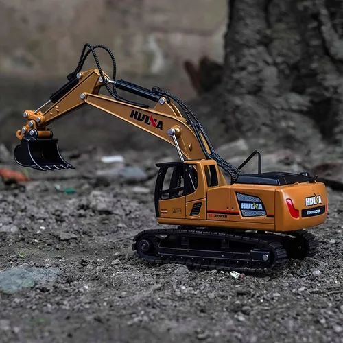Miniatura 7 de Gemini&Genius Juguete de excavadora de orugas para niños, juguete de vehículo de construcción de excavadora de alta resistencia con rotación de 360