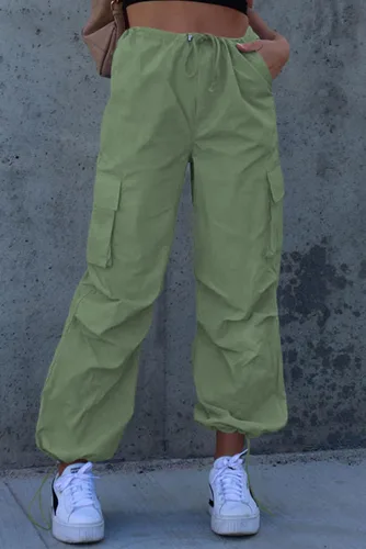 Miniatura 2 de EVALESS Pantalones cargo para mujer, holgados, con cordón, ligeros, atléticos, con bolsillos, para senderismo