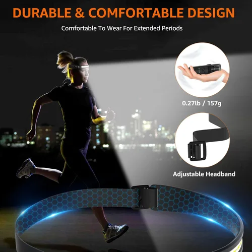Miniatura 6 de Linterna recargable Demlaies con luz roja, paquete de 2 luces de cabeza súper brillantes de 230° de haz ancho, 30 horas de duración, 8 modos